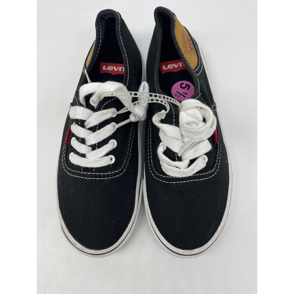Levis Womens Black Canvas Lace-Up Sneakers Casual Shoes Size 5.5 - Picture 3 of 8
